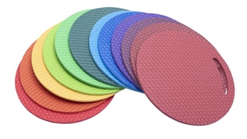 Image de Ensemble de 12 tapis d'assise ronds couleur arc-en-ciel